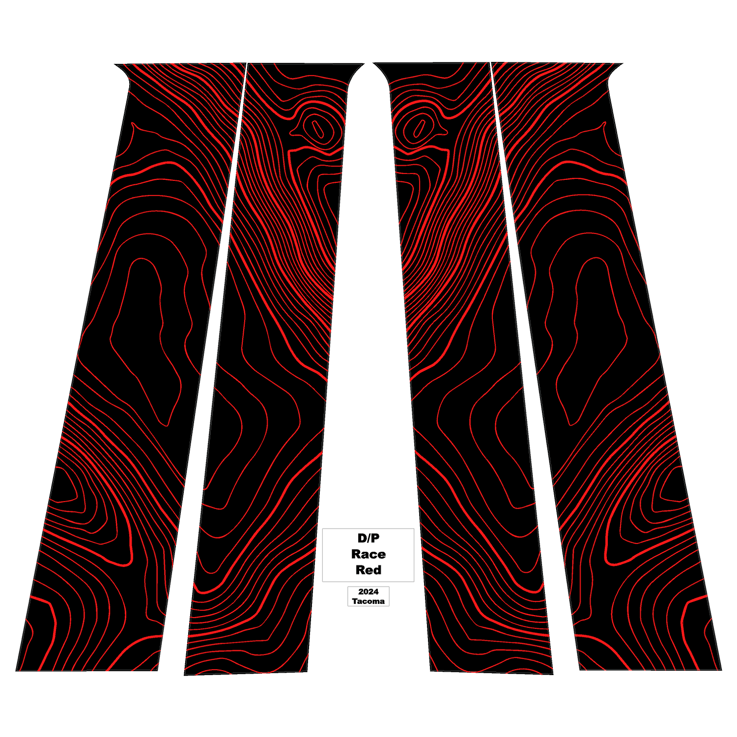 Topographic B Pillar Overlays - 2024+ Tacoma Double Cab / 2025+ 4Runner