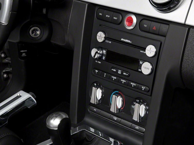 Speedform Modern Billet 3-Piece Radio Button Covers; Chrome (05-09 Mustang)