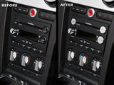 Speedform Modern Billet 3-Piece Radio Button Covers; Chrome (05-09 Mustang)