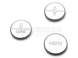 Speedform Modern Billet 3-Piece Radio Button Covers; Chrome (05-09 Mustang)