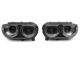 Raxiom Halo Projector Headlights with Sequential Turn Signals; Black Housing; Clear Lens (08-14 Challenger w/ Factory Halogen Headlights)