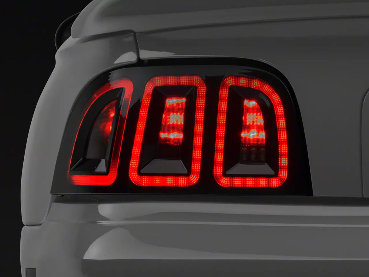 Raxiom Led Halo Projector Headlights; Black Housing; Smoked Lens (94-98 Mustang)