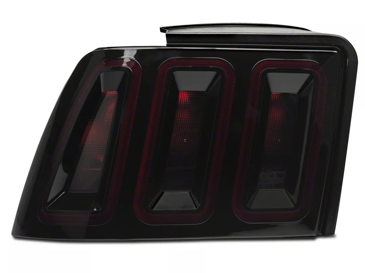 Raxiom Icon Led Tail Lights; Black Housing; Smoked Lens (99-04 Mustang, Excluding 99-01 Cobra)