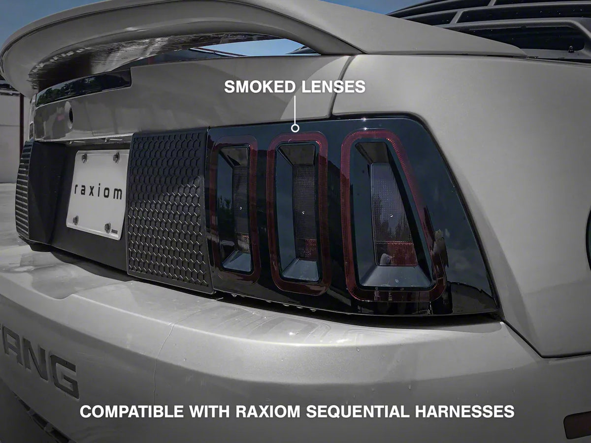 Raxiom Icon Led Tail Lights; Black Housing; Smoked Lens (99-04 Mustang, Excluding 99-01 Cobra)