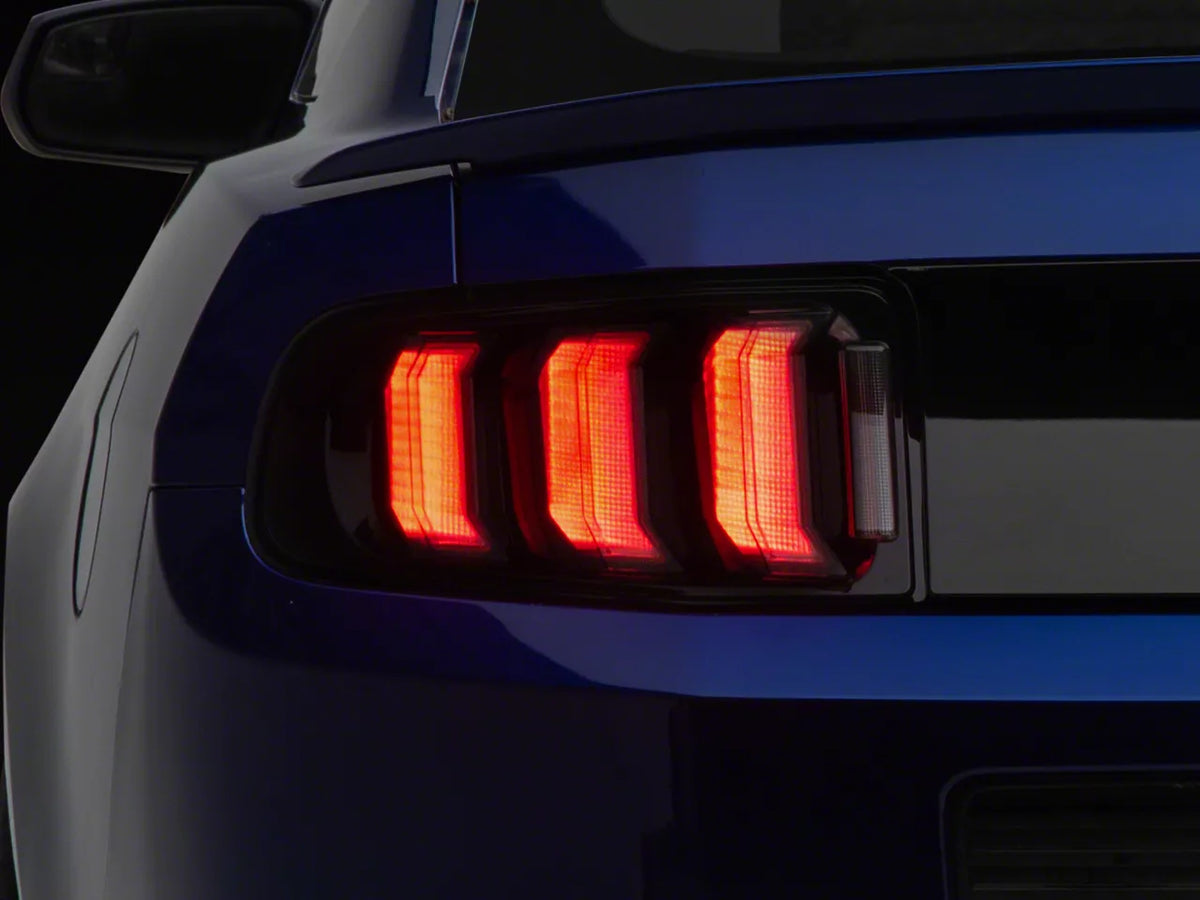 Raxiom Cxr Series Led Tail Lights; Black Housing; Smoked Lens (13-14 Mustang)