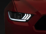 Raxiom LED Projector Headlights; Black Housing; Clear Lens (15-17 Mustang; 18-22 Mustang GT350, GT500)
