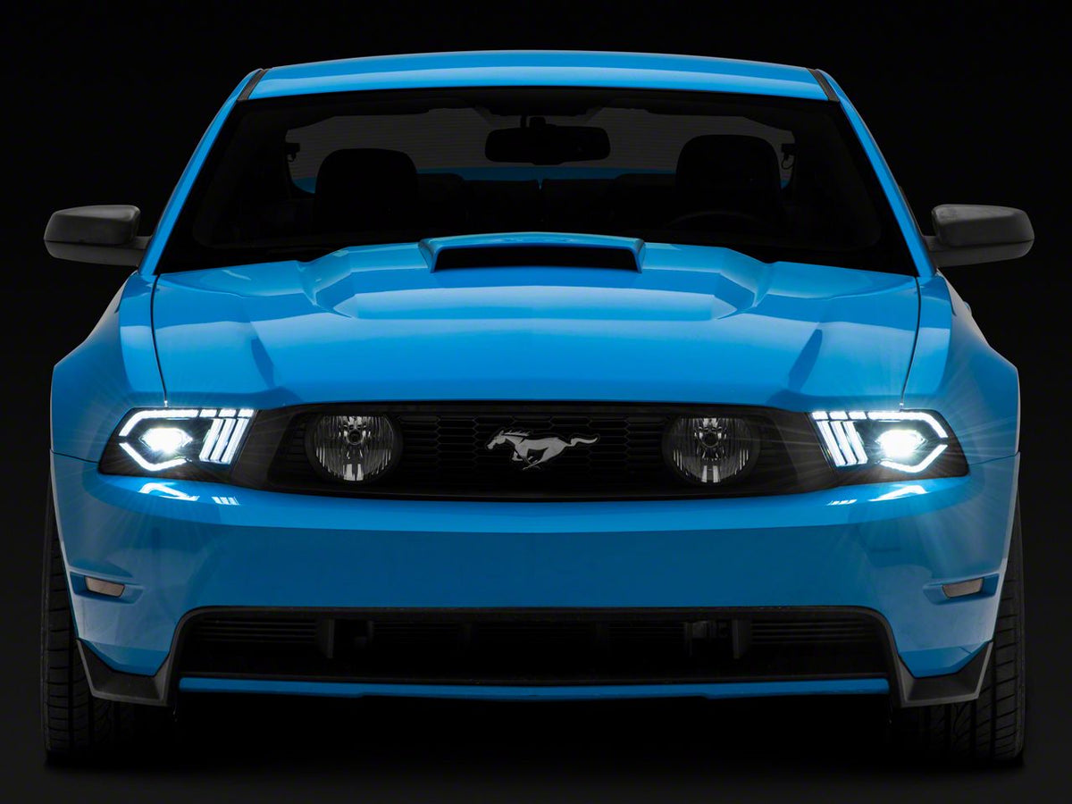 Raxiom Led Projector Headlights; Black Housing; Clear Lens (10-12 Mustang W/ Factory Halogen Headlights)