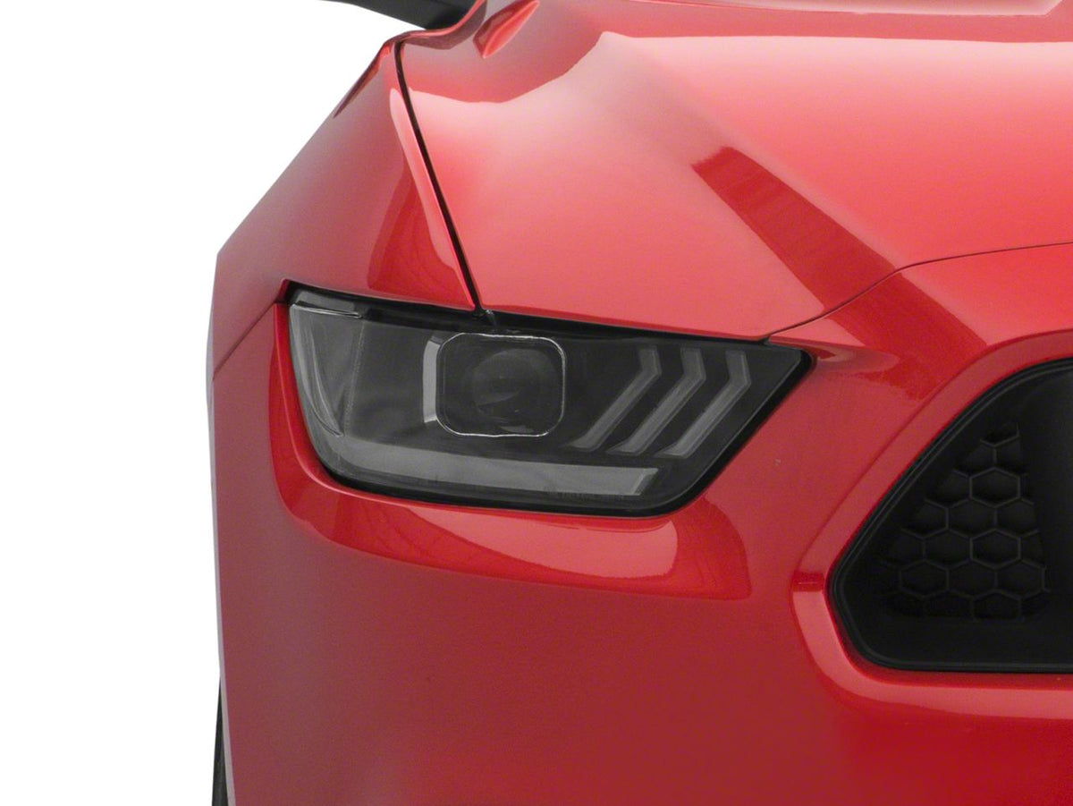 Raxiom Projector Headlights for OEM HID Bulbs; Black Housing; Clear Lens (15-17 Mustang; 18-22 Mustang GT350, GT500)