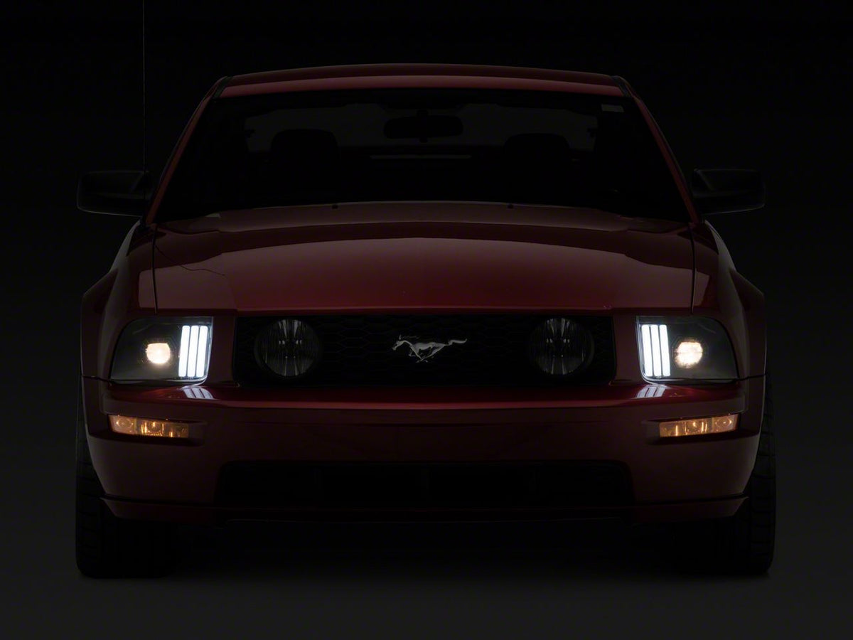 Raxiom Projector Headlights; Black Housing; Clear Lens (05-09 Mustang W/ Factory Halogen Headlights, Excluding Gt500)