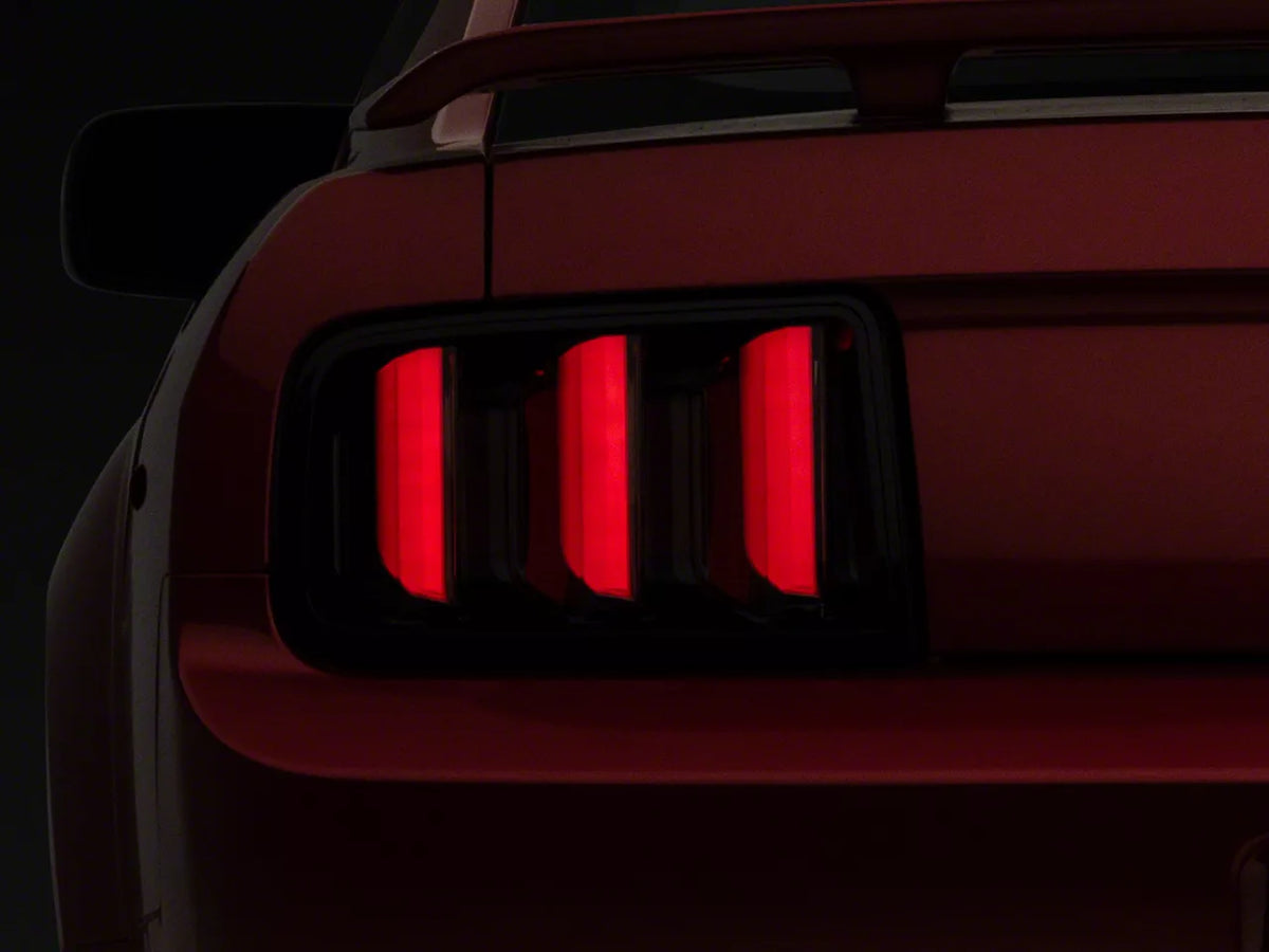 Raxiom Vector V2 Led Tail Lights; Black Housing; Smoked Lens (05-09 Mustang)