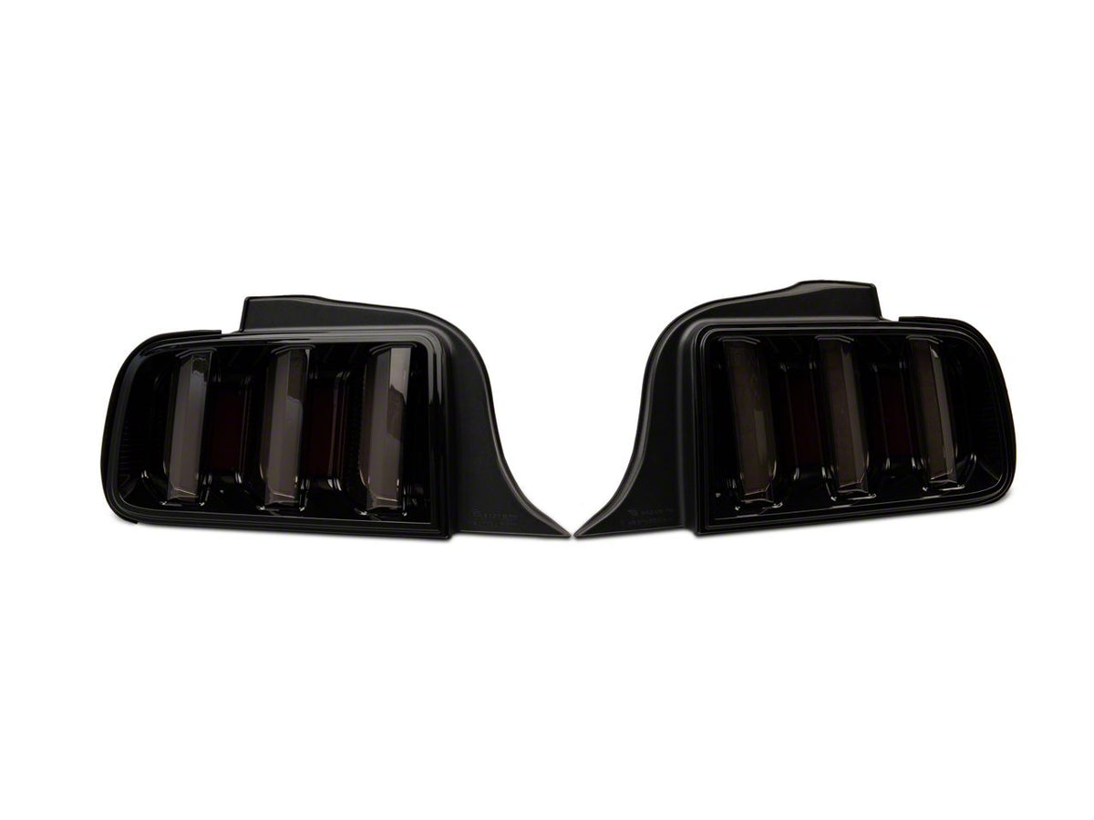 Raxiom Vector V2 Led Tail Lights; Black Housing; Smoked Lens (05-09 Mustang)