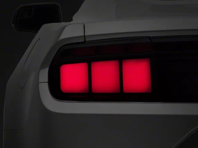 Raxiom Profile LED Tail Lights; Gloss Black Housing; Red Lens (15-23 Mustang)