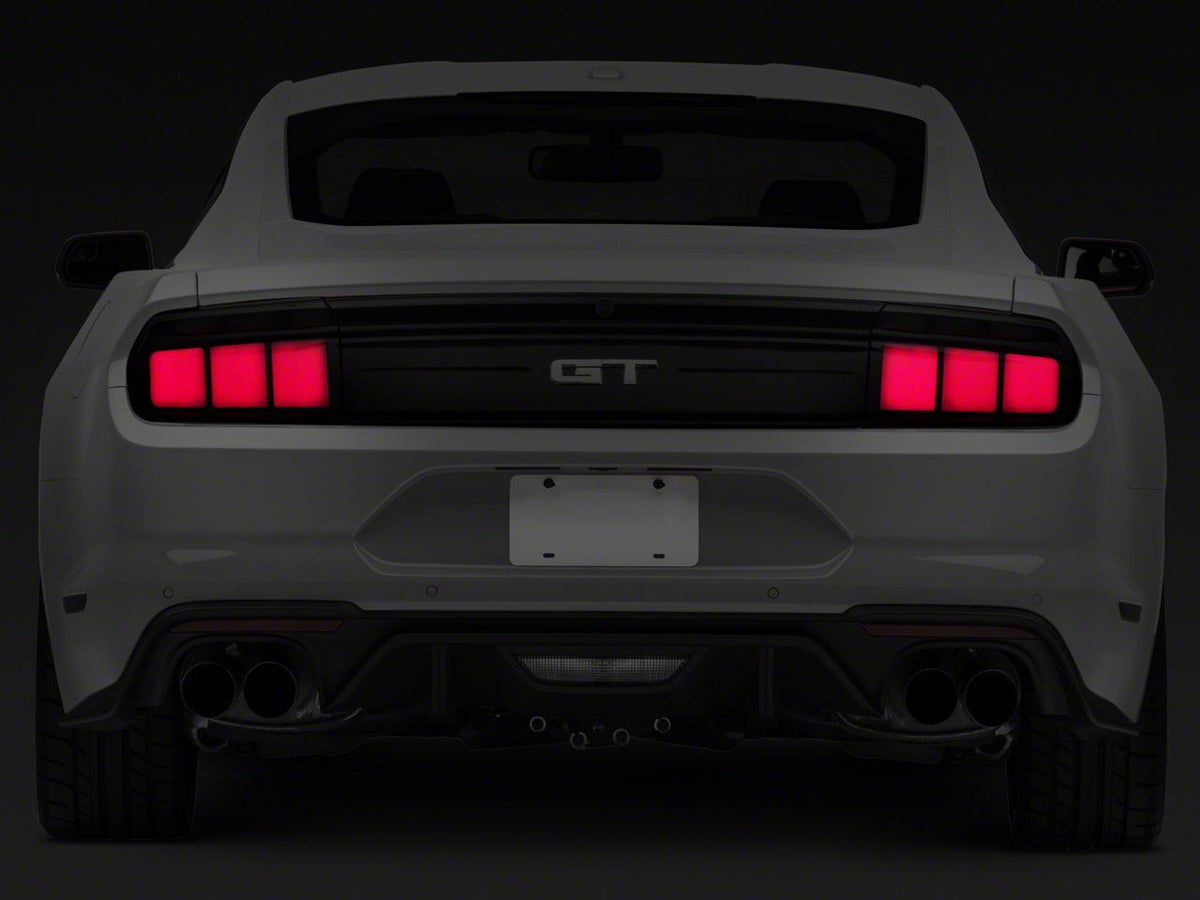 Raxiom Profile Led Tail Lights; Gloss Black Housing; Smoked Lens (15-23 Mustang)