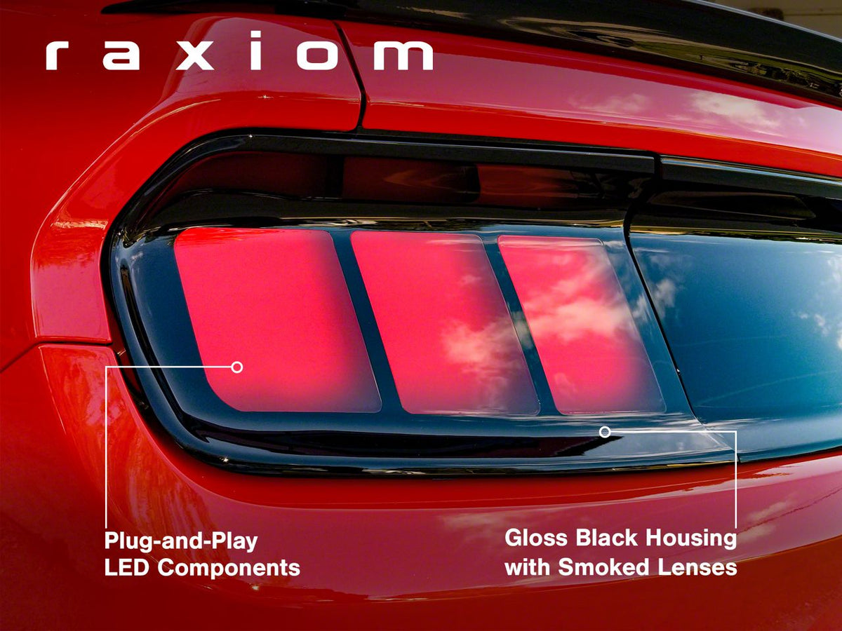 Raxiom Profile Led Tail Lights; Gloss Black Housing; Smoked Lens (15-23 Mustang)
