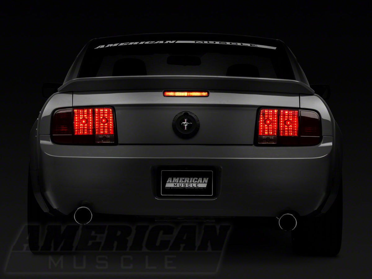 Raxiom Tail Lights And Sequential Tail Light Kit; Black Housing; Smoked Lens (05-09 Mustang)