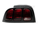 Raxiom Tail Lights and Sequential Tail Light Kit; Black Housing; Smoked Lens (94-98 Mustang)