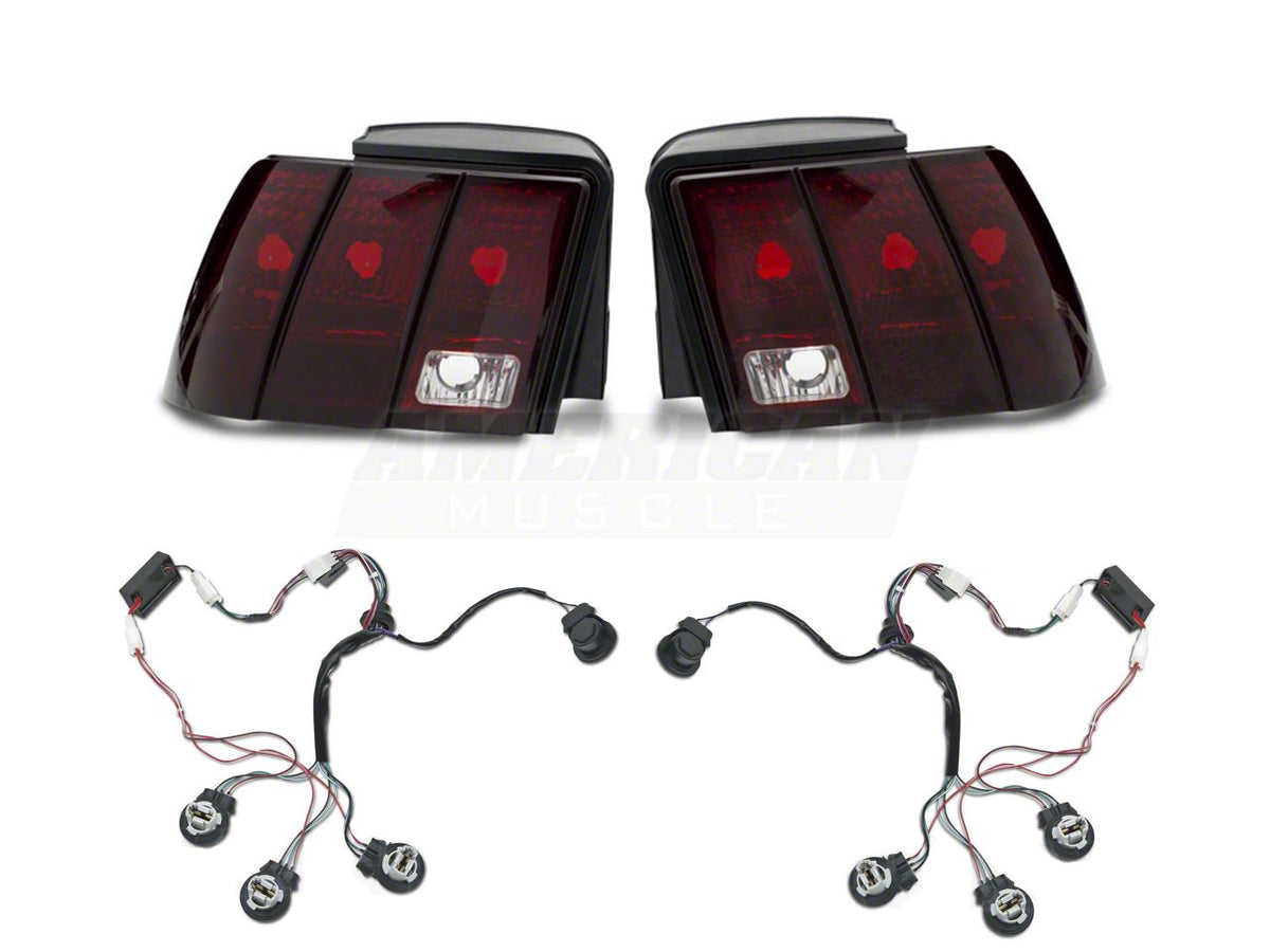 Raxiom Tail Lights And Sequential Tail Light Kit; Black Housing; Smoked Lens (99-04 Mustang, Excluding 99-01 Cobra)