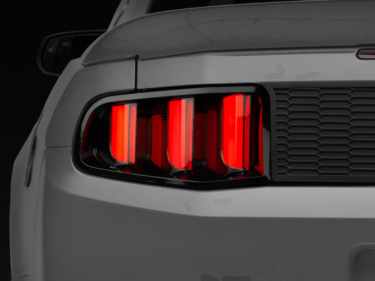 Raxiom Vector V2 Led Tail Lights; Gloss Black Housing; Clear Lens (10-12 Mustang)