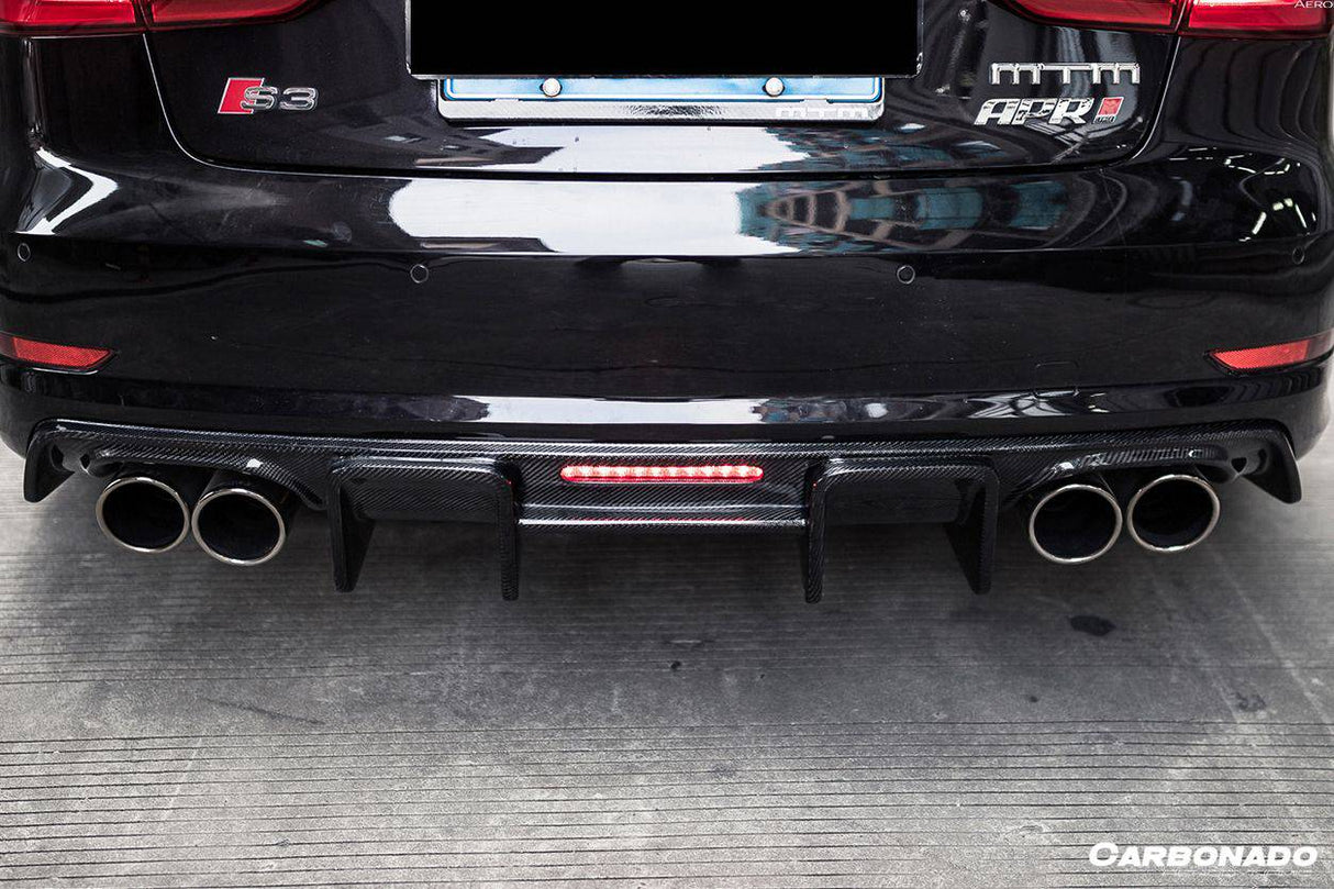 2013-2016 Audi S3 A3 Sline Sedan BKSS Style Carbon Fiber Rear Lip Diffuser