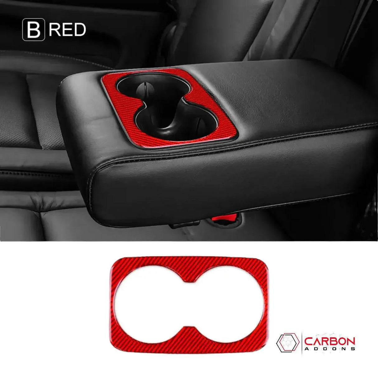 Real Carbon Fiber Cup Holder Trim Overlay for 2011-2020 Dodge Durango