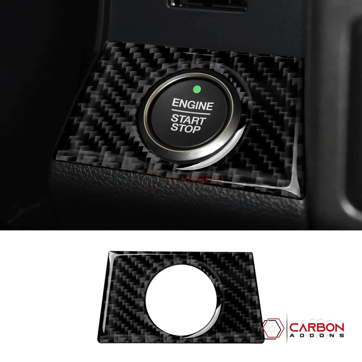 Real Carbon Fiber Engine Start Stop Button Trim Overlay | 2015-2020 F150