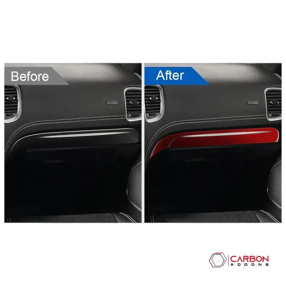 Real Carbon Fiber Glove Box Trim Overlay for 2011-2020 Dodge Durango