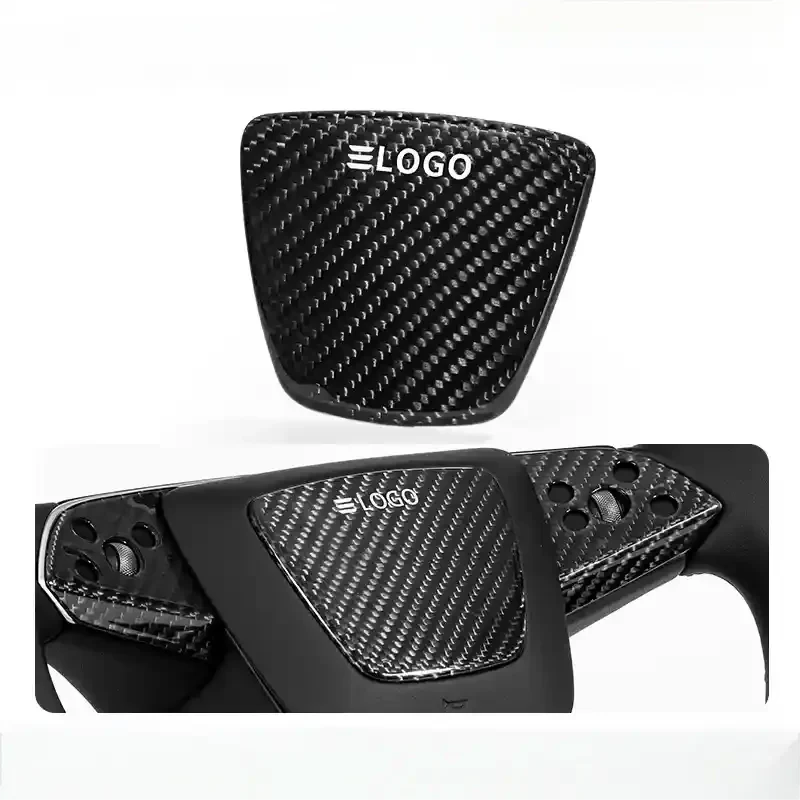 Real Dry Carbon Fiber Airbag Trim Cover for Model Y Juniper & Model 3 Highland