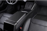 Real Dry Carbon Fiber Center Console Combo Side Panel & Charging Pad Overlay for Model 3 Highland & New Model Y