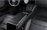 Real Dry Carbon Fiber Center Console Combo Side Panel & Charging Pad Overlay for Model 3 Highland & New Model Y