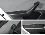 Real Dry Carbon Fiber Door Armrest Cover Overlays for Model 3 Highland
