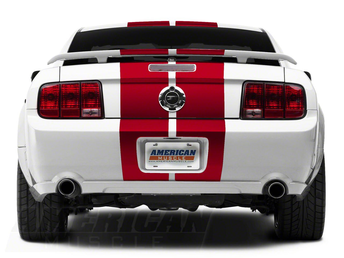 SEC10 GT500 Style Stripes; Red; 10-Inch (05-14 Mustang)