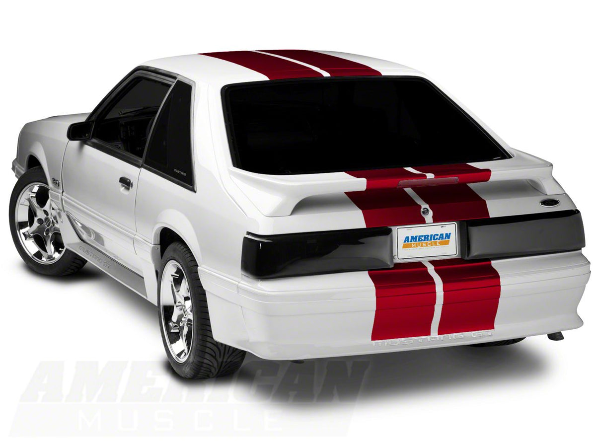 SEC10 GT500 Style Stripes; Red; 10-Inch (79-93 Mustang)