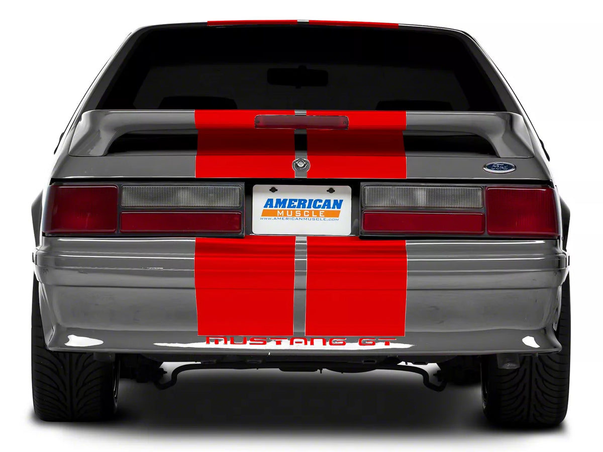 SEC10 Lemans Stripes; Red; 12-Inch (79-93 Mustang)