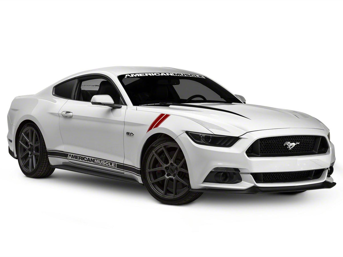 SEC10 Pinstriped Hash Marks; Red (15-23 Mustang)
