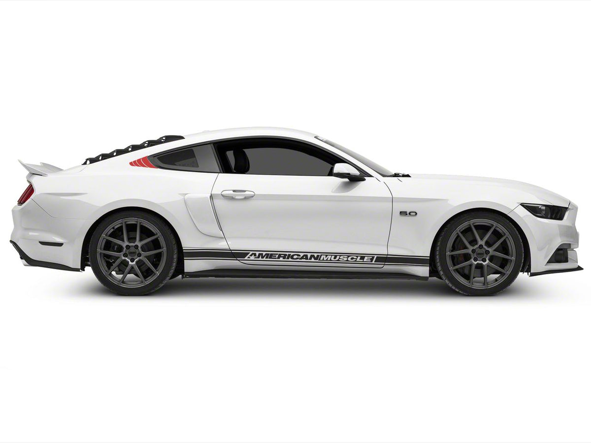 SEC10 Quarter Window Accent Decals; Red (15-23 Mustang Fastback)