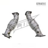 High‑Flow Catted Stainless Steel Downpipe with Heat Shield for Nissan GT‑R R35 3.8TT