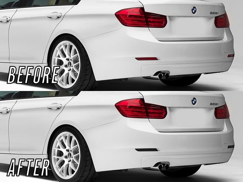 2012-2015 BMW F30 3 Series Non-Sport Smoke Rear Bumper Reflectors