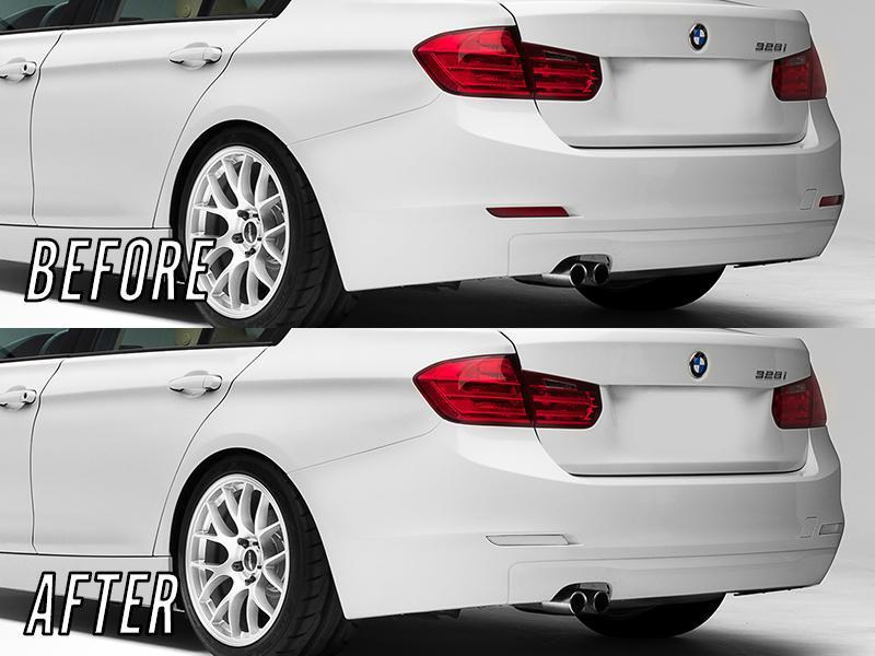 2012-2015 BMW F30 3 Series Non-Sport Smoke Rear Bumper Reflectors