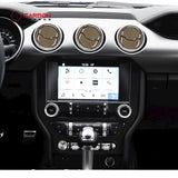 Reflective Carbon Fiber Center Air Vent Outlet Trim Overlay for Mustang 2015-2023