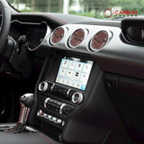 Reflective Carbon Fiber Center Air Vent Outlet Trim Overlay for Mustang 2015-2023