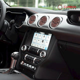 Reflective Carbon Fiber Center Air Vent Outlet Trim Overlay for Mustang 2015-2023