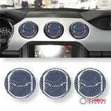 Reflective Carbon Fiber Center Air Vent Outlet Trim Overlay for Mustang 2015-2023