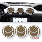 Reflective Carbon Fiber Center Air Vent Outlet Trim Overlay for Mustang 2015-2023