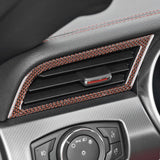 Reflective Carbon Fiber Dashboard AC Vent Trim Overlay for Mustang 2015-2023 -2pcs
