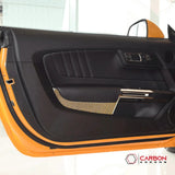 Reflective Carbon Fiber Front/Rear Door Panel Overlay for Mustang 2015-2023