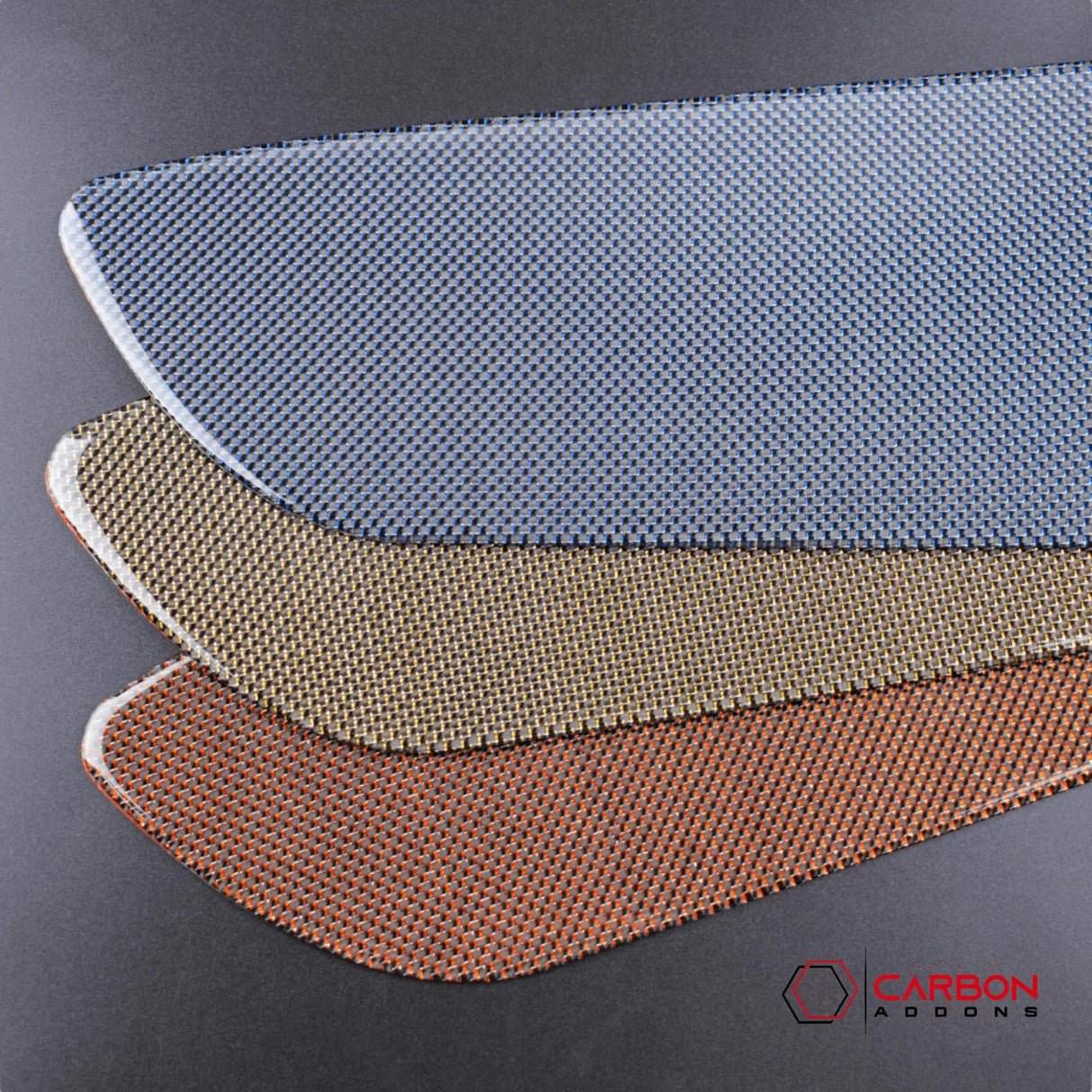 Reflective Carbon Fiber Front/Rear Door Panel Overlay for Mustang 2015-2023