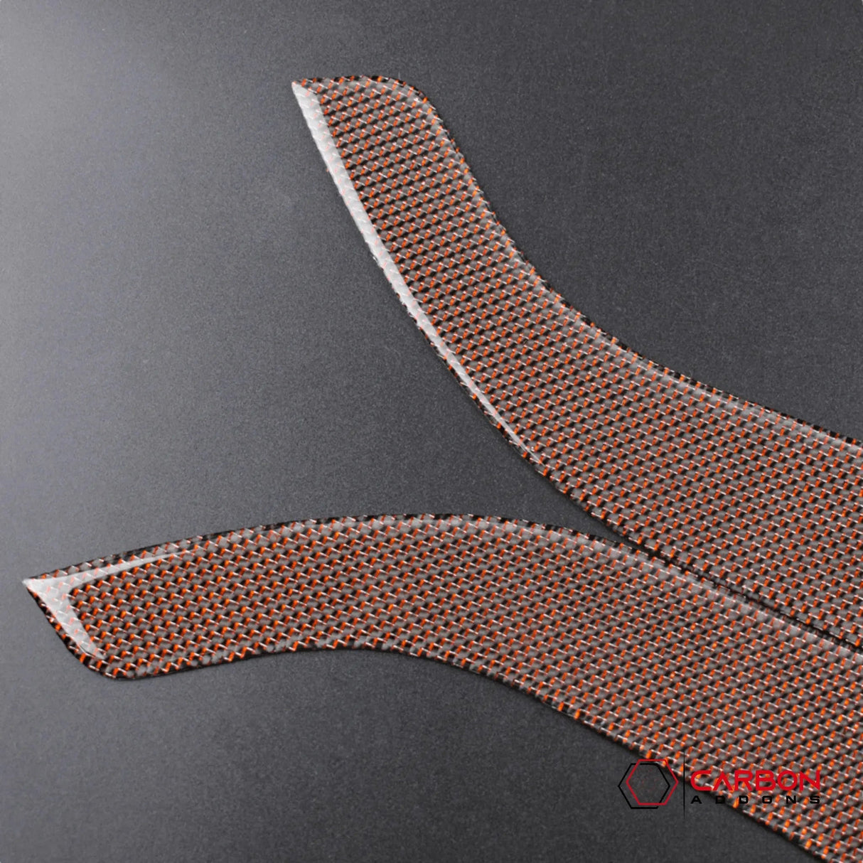 Reflective Carbon Fiber Front/Rear Door Panel Overlay for Mustang 2015-2023