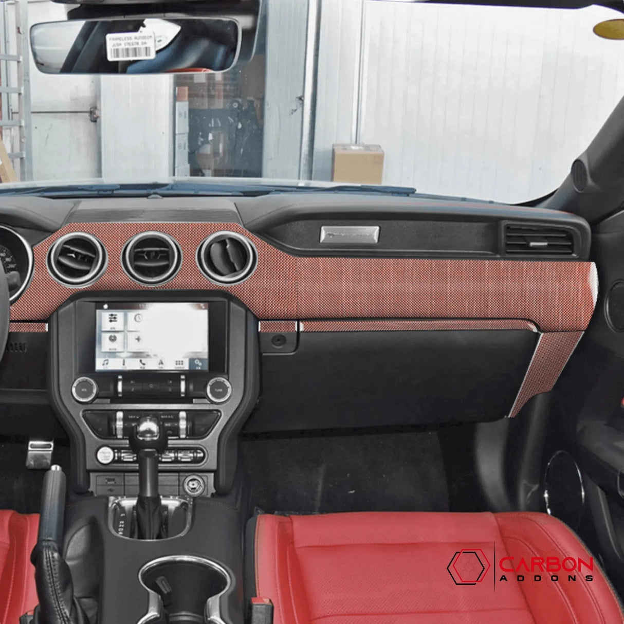 Reflective Carbon Fiber Full Dashboard Set for Mustang 2015-2023