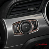 Reflective Carbon Fiber Headlight Switch Trim Overlay For Mustang 2015-2023