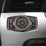 Reflective Carbon Fiber Headlight Switch Trim Overlay For Mustang 2015-2023